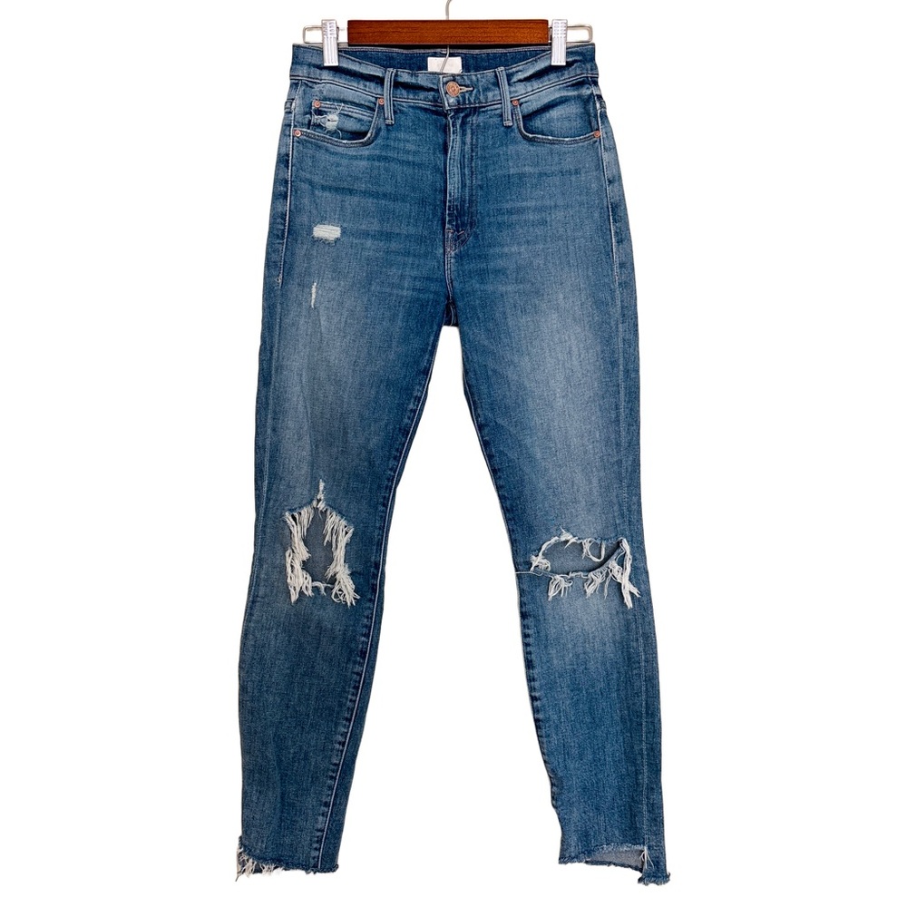 MOTHER The Stunner Ankle Step Fray “Strike A Pose” Jeans – Size 26